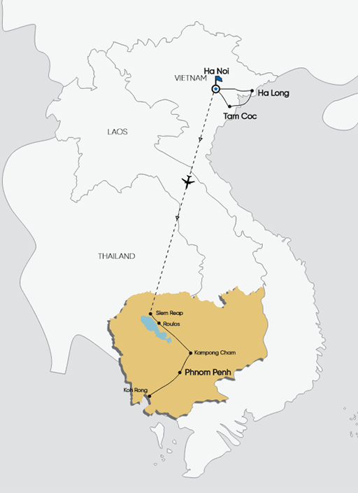 DE LA BAIE D’HALONG AUX TEMPLES D’ANGKOR-CAMBODGE 15 JOURS